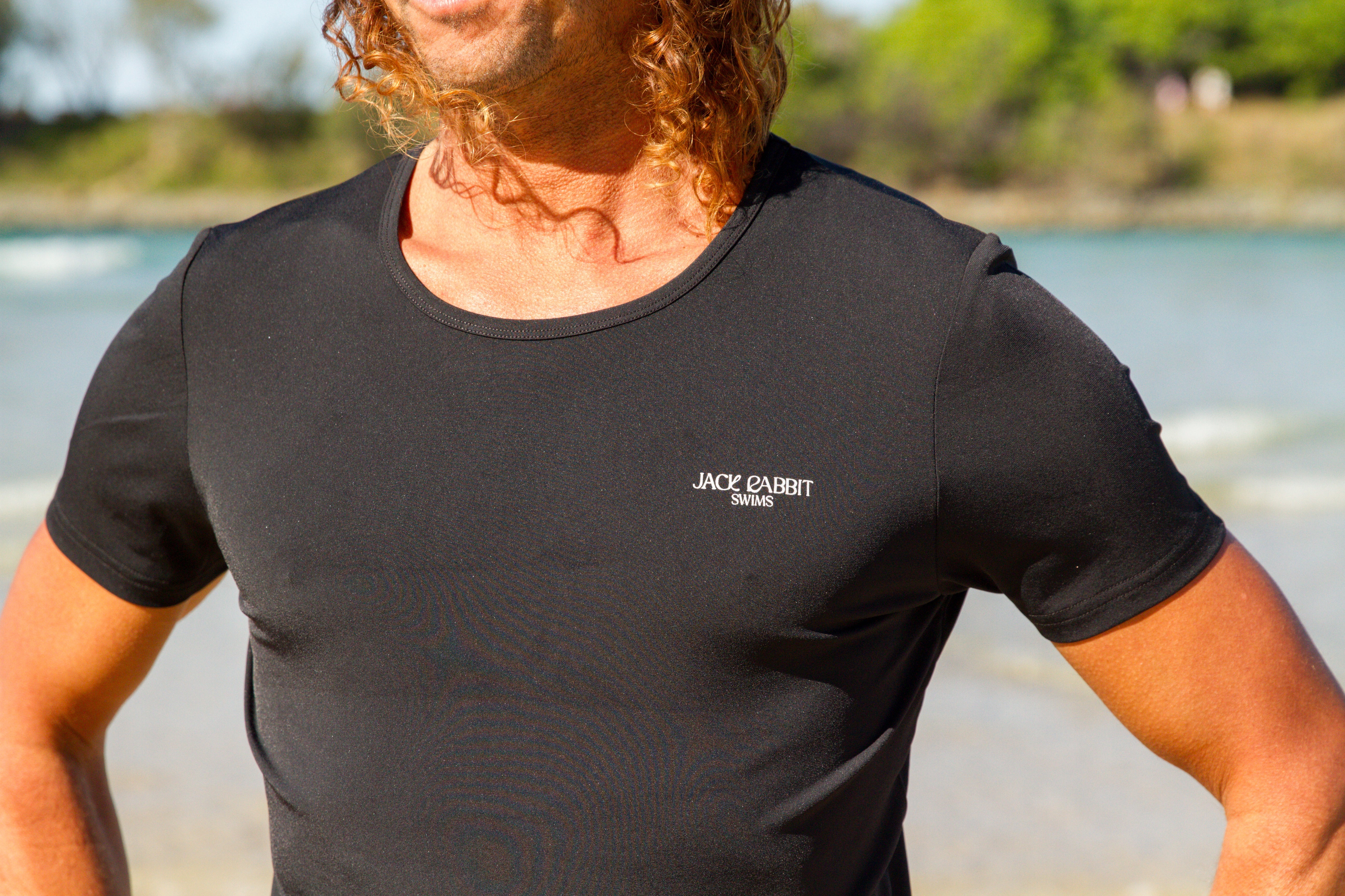 Short Sleeve Swim Tee Black